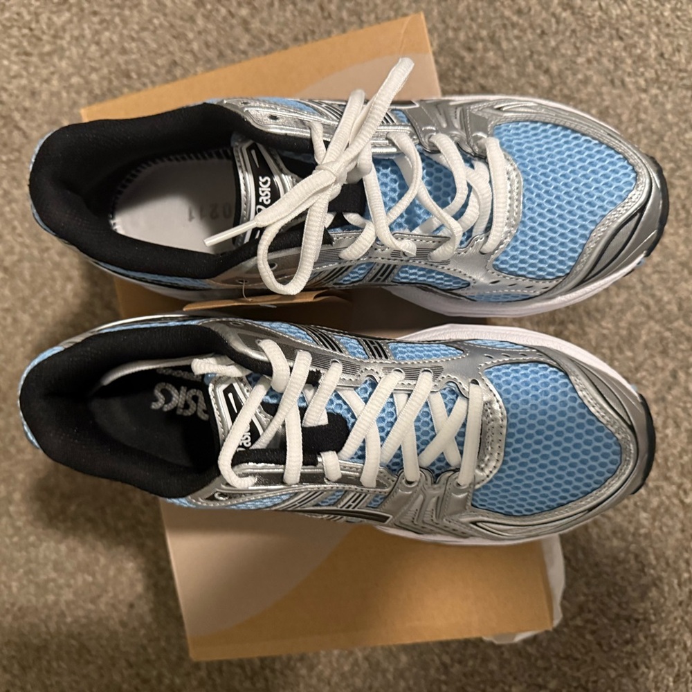 ASICS Light Blue and Silver Athletic Sneakers